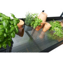Etagère en aluminium laqué noir 15x213cm pour serre de jardin Juliana