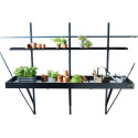 Etagère large en aluminium laqué noir 52x141cm Juliana