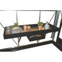 Etagère large en aluminium laqué noir 52x141cm Juliana