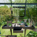 Etagère large en aluminium laqué noir 52x141cm Juliana