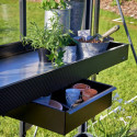 Etagère large en aluminium laqué noir 52x141cm Juliana