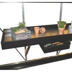 Etagère large en aluminium laqué noir 52x213cm Juliana