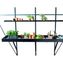 Etagère large en aluminium laqué noir 52x213cm Juliana