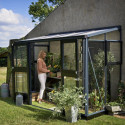 Serre Veranda aluminium anthracite et verre trempé 4,4m² Juliana	