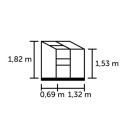 Serre adossée 0,9m² alu et verre horticole Altan Halls
