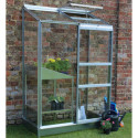 Serre adossée 0,9m² alu et verre horticole Altan Halls