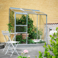 Serre adossée 1,33m² alu et verre horticole Altan Halls