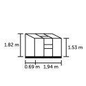 Serre adossée 1,33m² alu et verre horticole Altan Halls