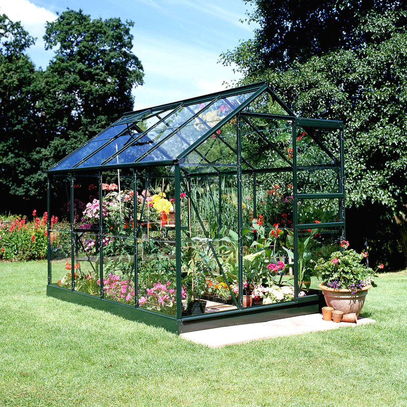 Serre de jardin 5m² verte en verre horticole Popular - Halls