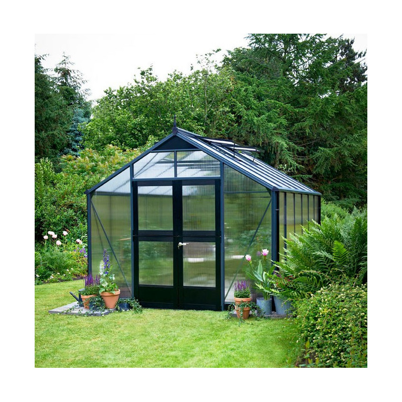 Serre de jardin 13m² aluminium et polycarbonate 10mm Premium – Juliana