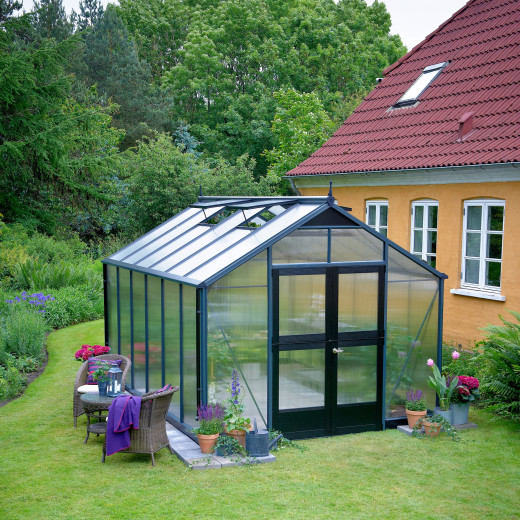 Serre de jardin 10,9 m² aluminium en polycarbonate 10mm Premium – Juliana