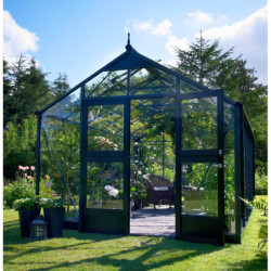 Serre de jardin 8,8m² aluminium et verre trempé Premium - Juliana