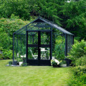 Serre de jardin 8,8m² aluminium et verre trempé Premium - Juliana