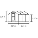Serre Compact Nye 5m² anthracite en polycarbonate 6mm Juliana