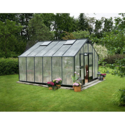 Serre anthracite 16,2m² en polycarbonate 10mm Gardener - Juliana