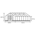 Serre anthracite 18,8m² en polycarbonate 10mm Gardener - Juliana