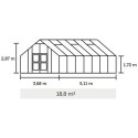 Serre anthracite 18,8m² en polycarbonate 10mm Gardener - Juliana