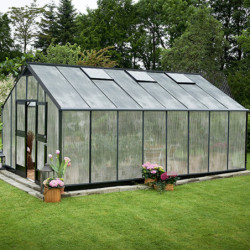Serre anthracite 21,4m² en polycarbonate 10mm Gartner - Juliana