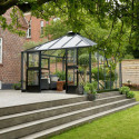 Serre de jardin OASE 13,54m² antrahcite en verre trempé 3mm Juliana