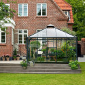Serre de jardin OASE 13,54m² antrahcite en verre trempé 3mm Juliana