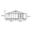 Serre de jardin OASE 13,54m² antrahcite en verre trempé 3mm Juliana