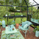 Serre de jardin OASE 13,54m² antrahcite en verre trempé 3mm Juliana