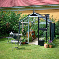 Serre de jardin 6,6m² en verre trempé Compact Nye - Juliana