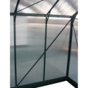 Serre de jardin 9,13m² anthracite en polycarbonate + embase Green Protect