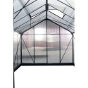 Serre de jardin 16,9m² anthracite en polycarbonate 4mm + embase Green Protect