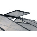 Serre de jardin 16,9m² anthracite en polycarbonate 4mm + embase Green Protect