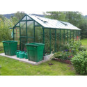 Serre de jardin verte 249x505cm 12,57m² en verre cathédrale 4mm VARIANT - Limes