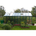 Serre de jardin verte 249x505cm 12,57m² en verre cathédrale 4mm VARIANT - Limes
