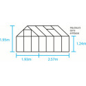 Serre de jardin 5m² en aluminium et verre horticole Popular - Halls