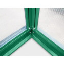 Serre de jardin 15,03m² anthracite PC 4mm + embase Green Protect