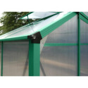 Serre de jardin 15,03m² anthracite PC 4mm + embase Green Protect