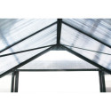Serre de jardin 15,03m² anthracite PC 4mm + embase Green Protect