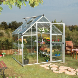 Serre de jardin en alu et polycarbonate 3,4m² Harmony™ Silver – Palram