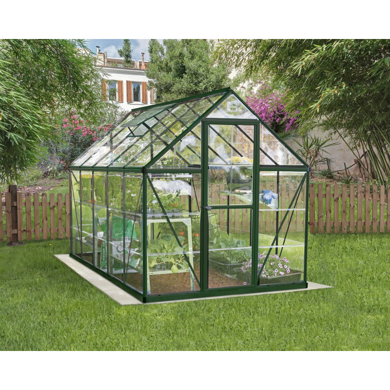 Serre de jardin en alu et polycarbonate 5,7m² Harmony™ verte – Palram- Canopia
