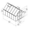 Serre de jardin en alu et polycarbonate 8,9m² Essence™ Silver – Canopia by Palram