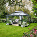 Serre anthracite GRAND OASE 13m² aluminium et verre trempé 3mm Juliana
