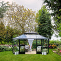 Serre anthracite GRAND OASE 13m² aluminium et verre trempé 3mm Juliana