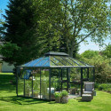 Serre anthracite GRAND OASE 13m² aluminium et verre trempé 3mm Juliana