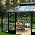 Serre anthracite GRAND OASE 13m² aluminium et verre trempé 3mm Juliana