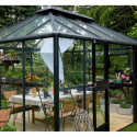 Serre anthracite GRAND OASE 13m² aluminium et verre trempé 3mm Juliana