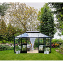 Serre anthracite GRAND OASE 13m² aluminium et verre trempé 3mm Juliana