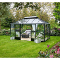 Serre anthracite GRAND OASE 13m² aluminium et verre trempé 3mm Juliana