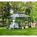 Serre anthracite GRAND OASE 13m² aluminium et verre trempé 3mm Juliana