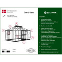 Serre anthracite GRAND OASE 13m² aluminium et verre trempé 3mm Juliana