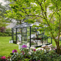 Serre anthracite GRAND OASE 13m² aluminium et verre trempé 3mm Juliana