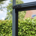 Serre anthracite GRAND OASE 13m² aluminium et verre trempé 3mm Juliana
